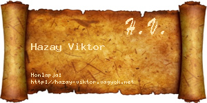 Hazay Viktor névjegykártya